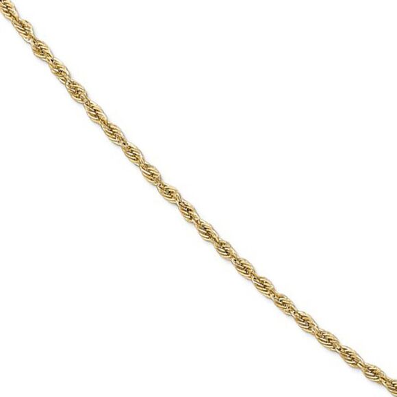 2.8mm 10k Yellow Gold Hollow Rope Chain Necklace 28 Inch